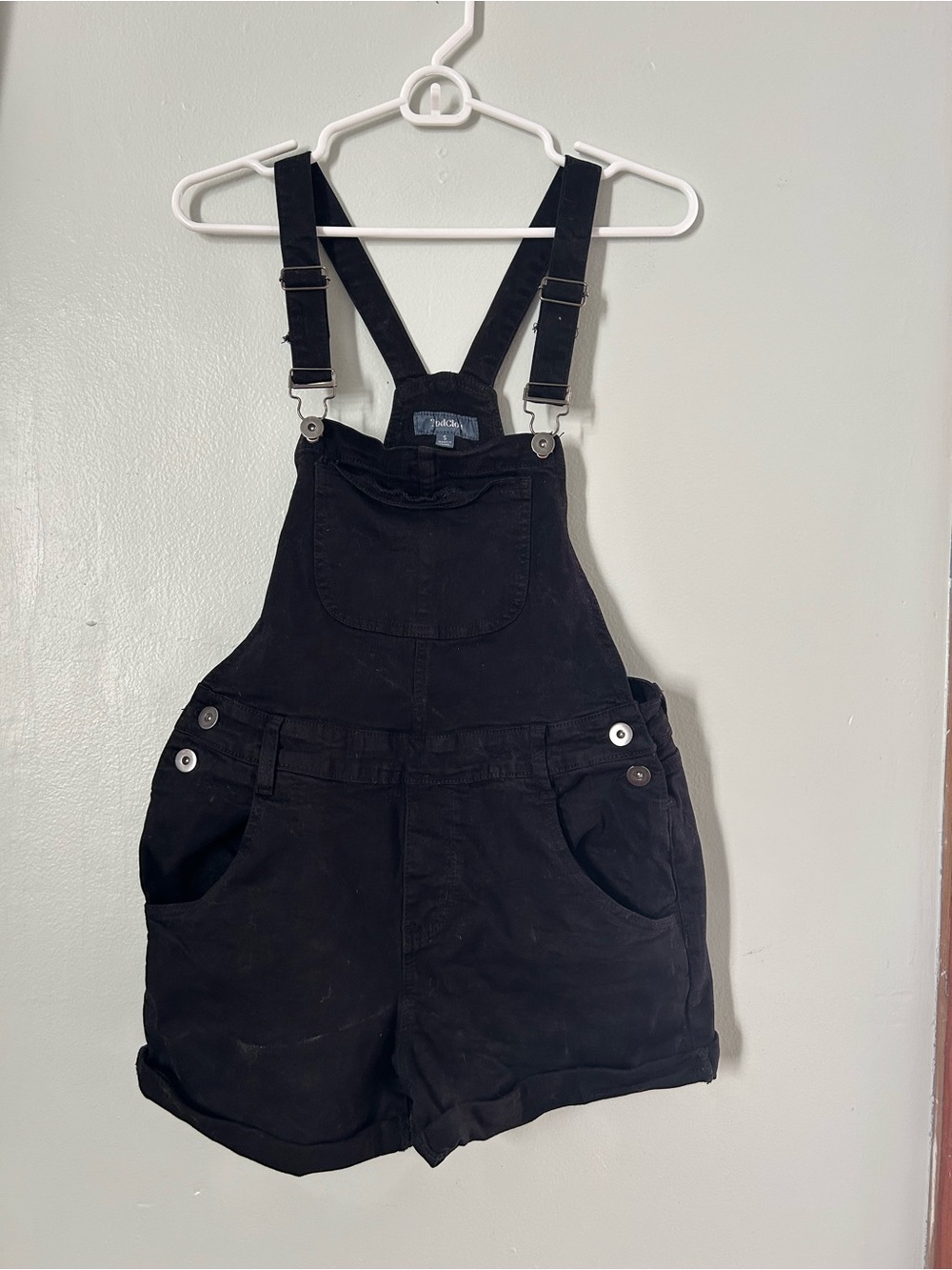 Modcloth Black Short Overalls Romper